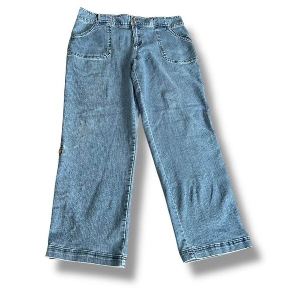 White Stag Denim - White Stag Jeans Women's Size 14 Blue Capris Adjust Stretch Denim Casual…
